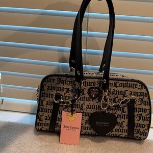 Juicy Couture Y2K Gothic Logo Shoulder Bag Heart Charm NWT Paparazzi Style, NWT